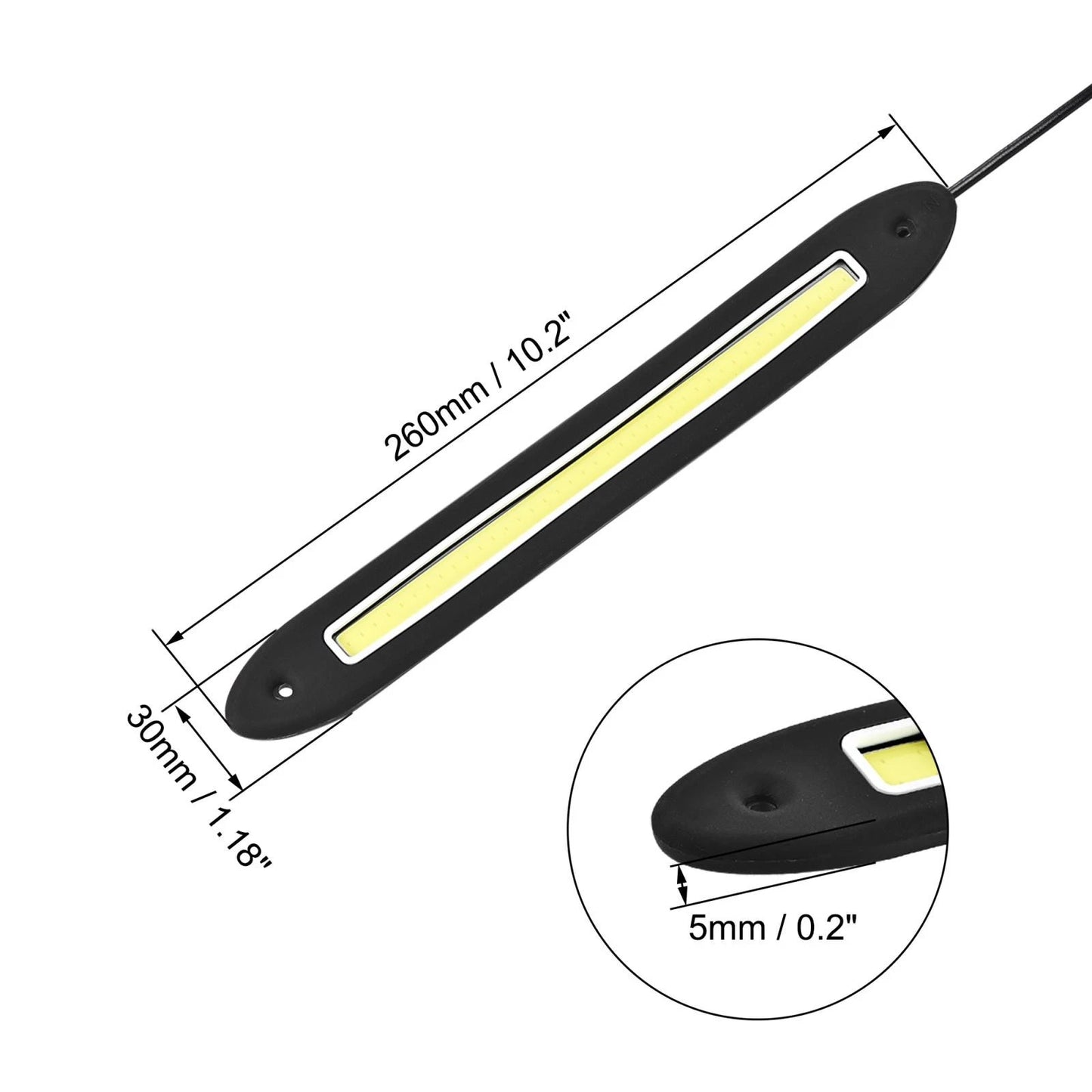 2X Waterproof COB LED Rubber Light for Universal Use (DC 12V)