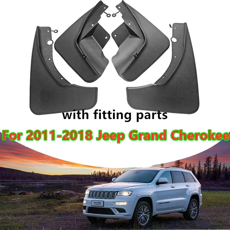 4Pcs Front Rear Splash Fender Guards Mud Flaps for Jeep Grand Cherokee (2011–2018)