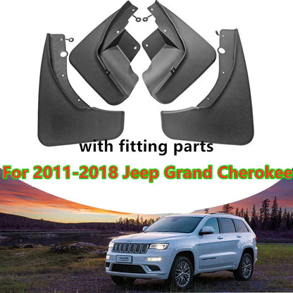 4Pcs Front Rear Splash Fender Guards Mud Flaps for Jeep Grand Cherokee (2011–2018)