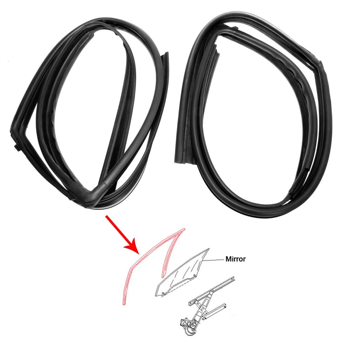 Front Door Glass Run Channel for Toyota HiluxUte 2004-2015