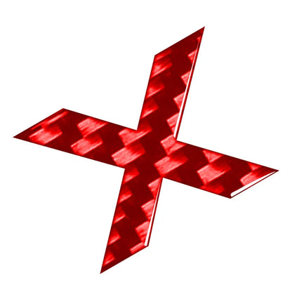 Carbon Red X Letter Decals Stickers for Car Badge Emblem