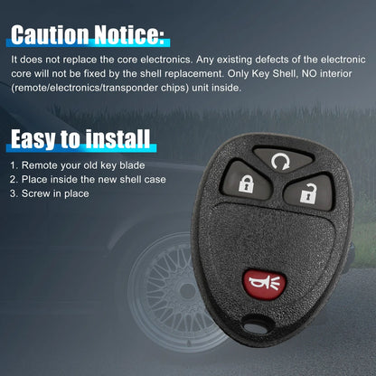 Car Key Fob Shell Case for Chevrolet HHR (2006-2011) 4 Button