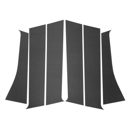 Set of 6 Door Pillar Window Trim for Mitsubishi Outlander (Carbon Fiber)