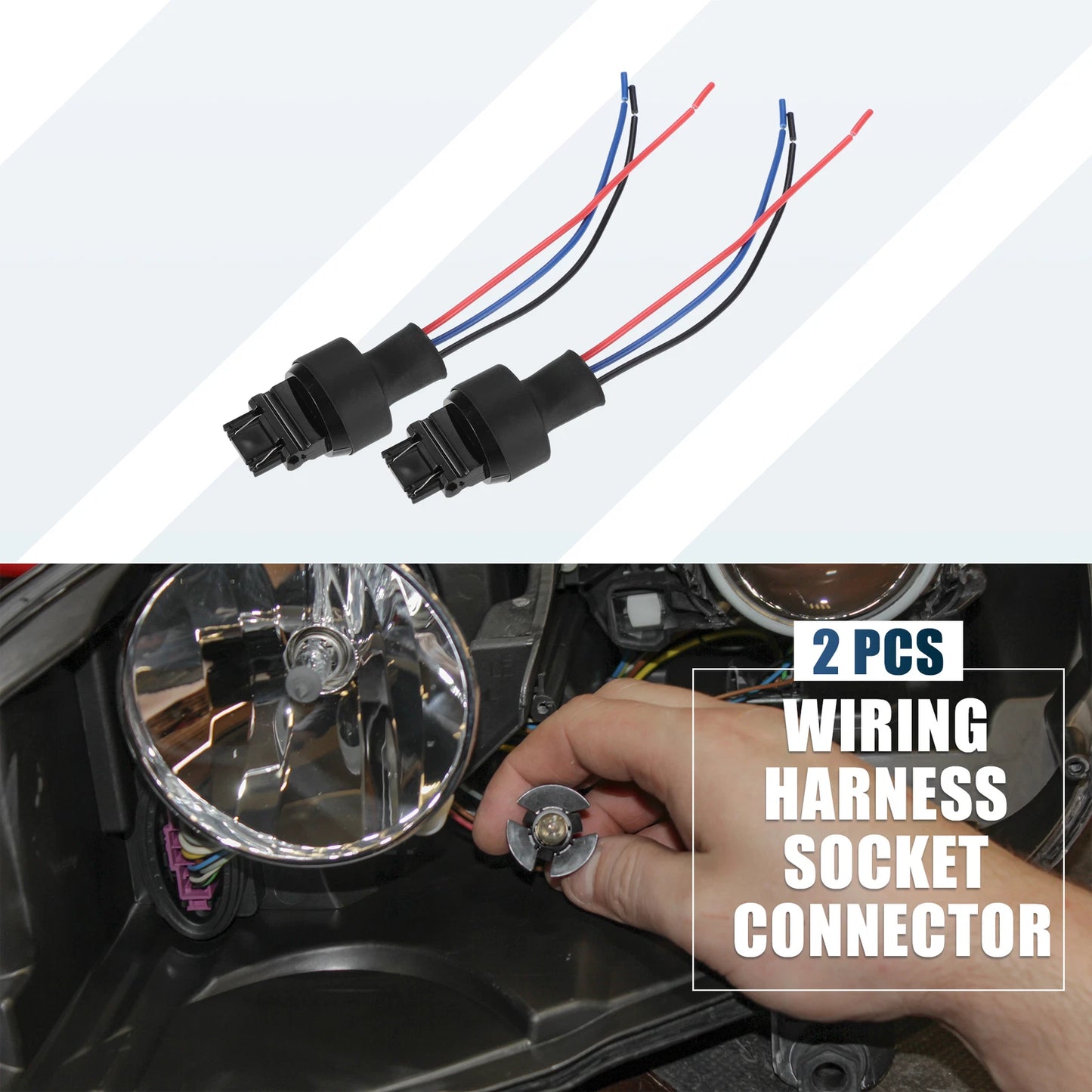 Set of 2 3157 Male Socket Harness for LED Turn Signal Brake Lights