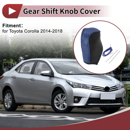 Gear Shift Knob Cover for Toyota Corolla (2014–2018) Blue Faux Leather
