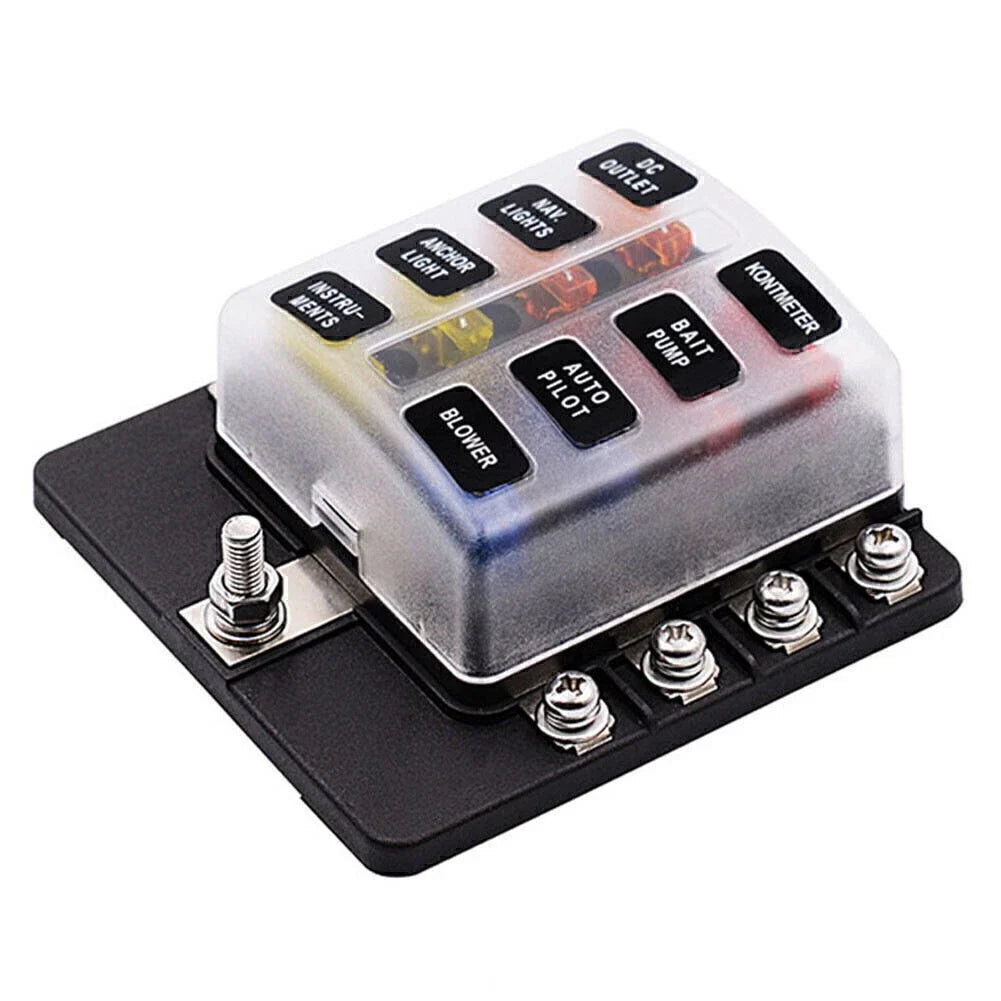 8 Way LED Fuse Box Block Holder Universal Waterproof for Car (No Year Specified)
