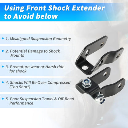 2" Front Shock Extenders for Chevrolet GMC K1500 K2500 4WD (1988-1998)