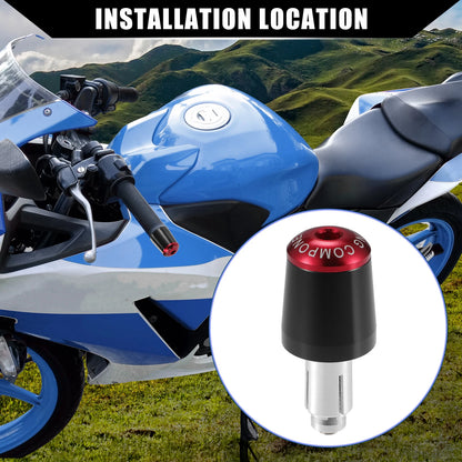 2 Pcs Handlebar End Plug 7/8" for Honda Motorcycle (Black Red)