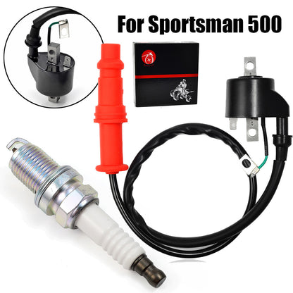 Ignition Coil & Spark Plug for Polaris Sportsman 500 4X4 HO 6x6 (1996–2002)