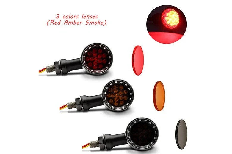 Amber Bullet Turn Signal Lights for Harley XL Custom (2004-2023)