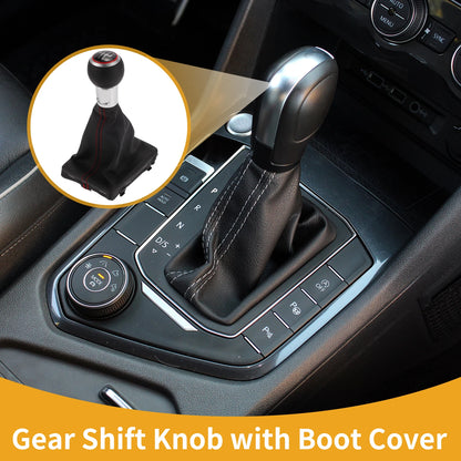 5 Speed Gear Shift Knob with Boot for Audi A3 (2008–2013) Faux Leather