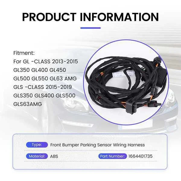 Wiring Harness Front Bumper Sensor For Mercedes-Benz X166 GL GLS (2013–2019)