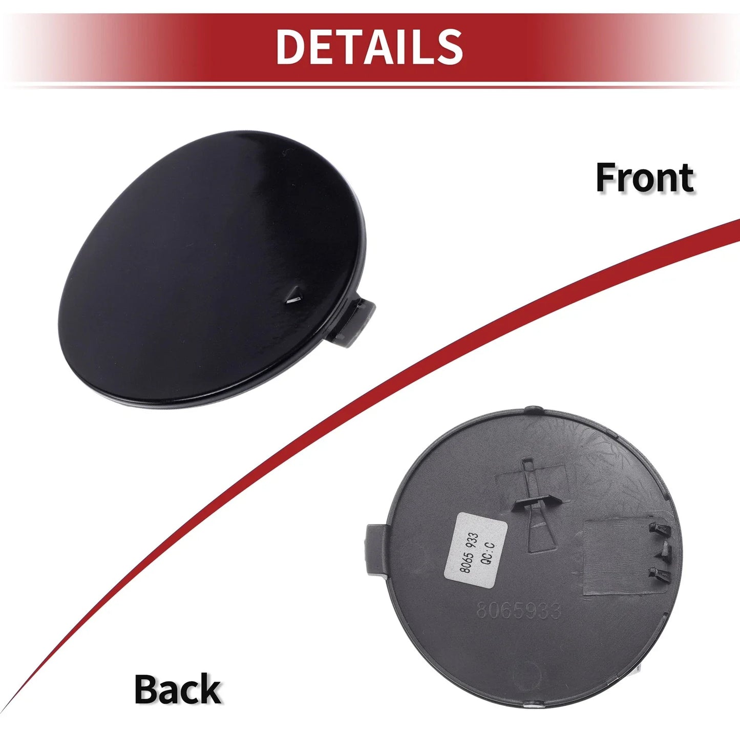 Front Bumper Tow Hook Cover for BMW X6 F16 M (2015 - 2019) Black