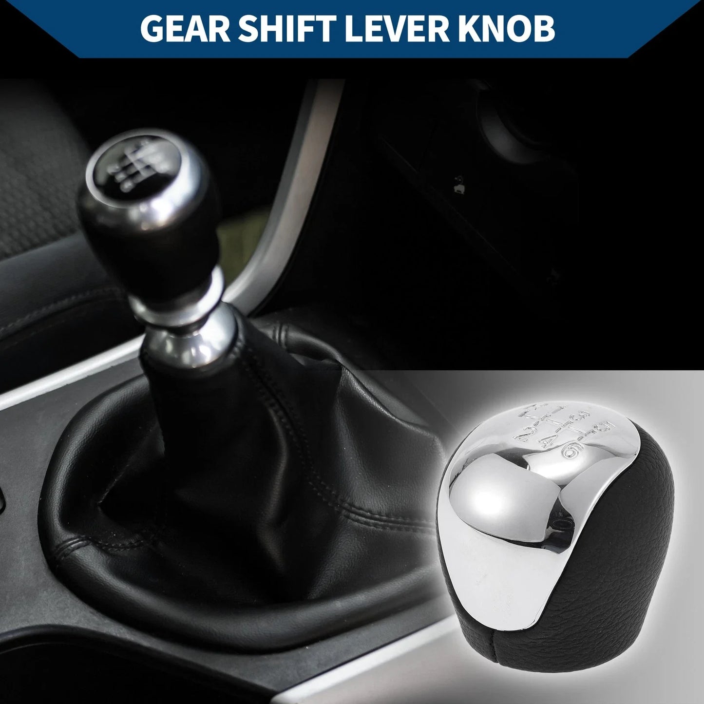 6 Speed Manual Gear Shifter Knob for Hyundai Elantra (2008-2009) Faux Leather