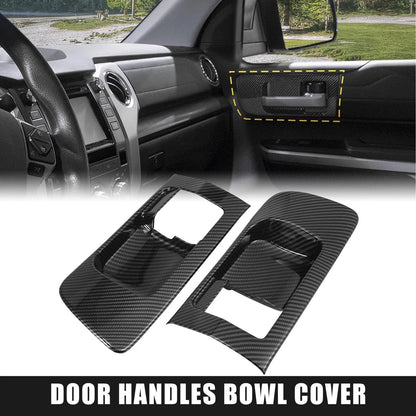 Carbon Fiber Front Door Handle Bowl Cover Trim for Toyota Tundra (2014–2021)