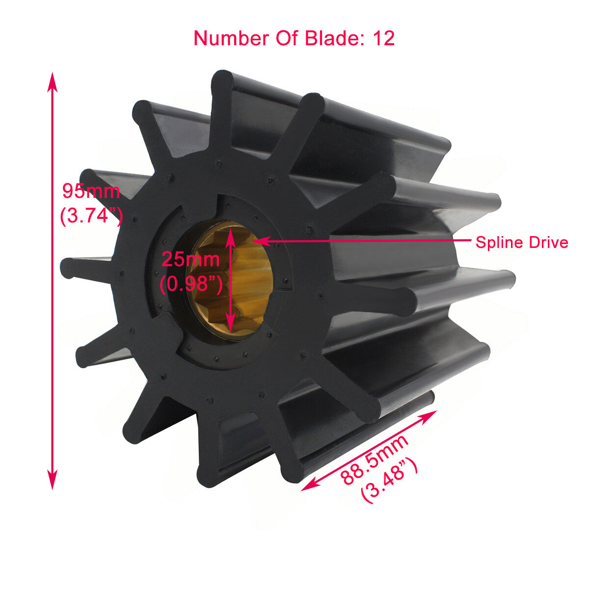 Flexible Impeller for Jabsco Vetus Ancor Perkins (Various Models)