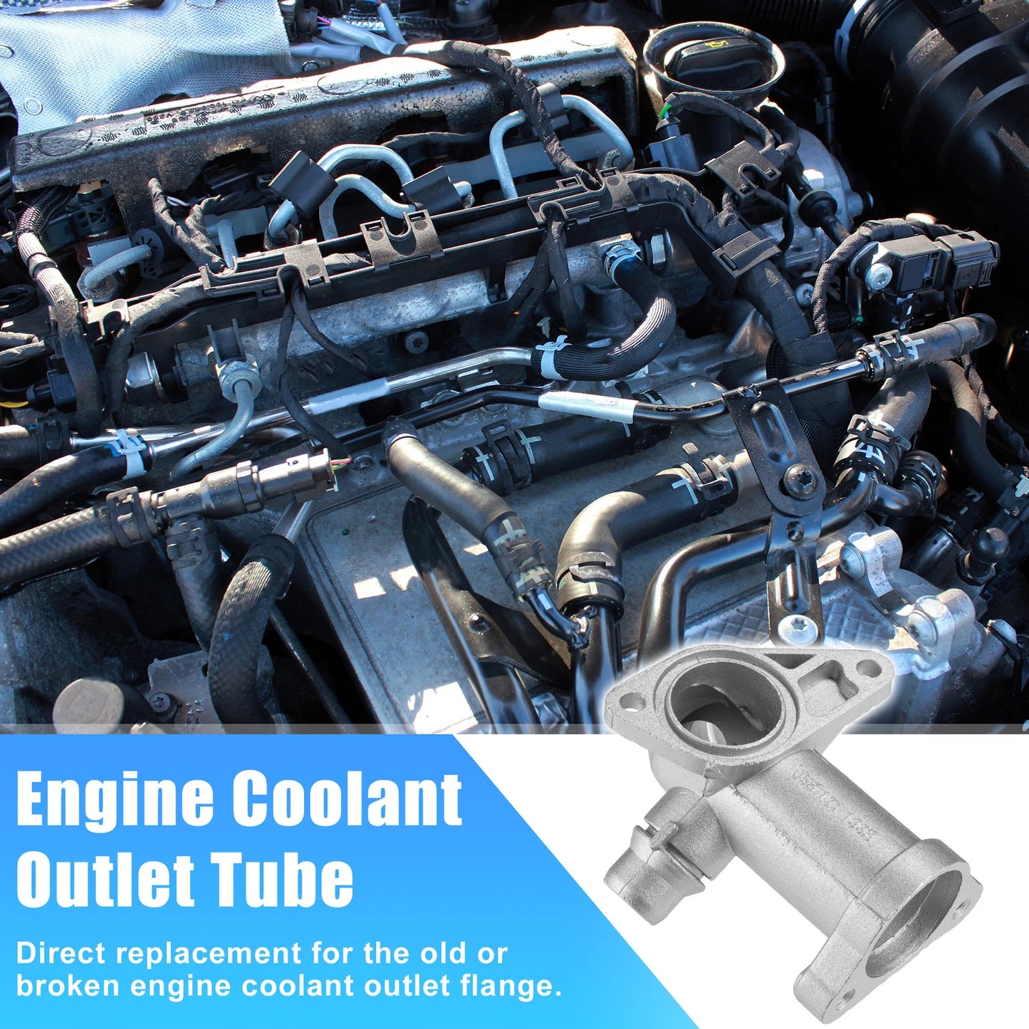 Set of 1 Engine Coolant Outlet Tube for Audi A4 1.8T (1996–2001) No.058121132