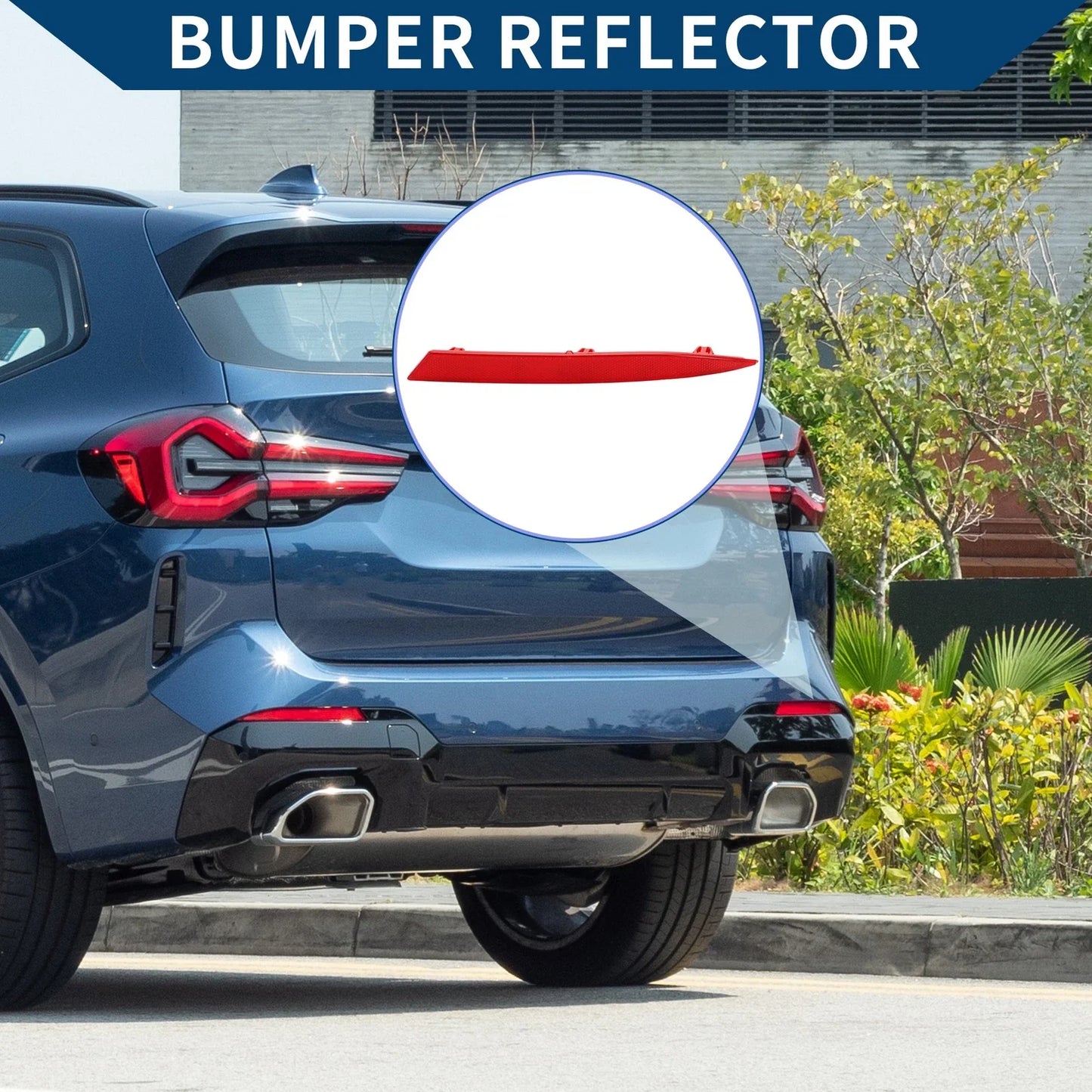Bumper Reflector for BMW X3 Red 1 Pcs Rear Right (2022-2024)