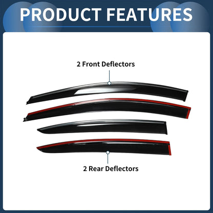 Window Deflectors for Chevrolet Cruze Side Window Vent Visors Black (2011)