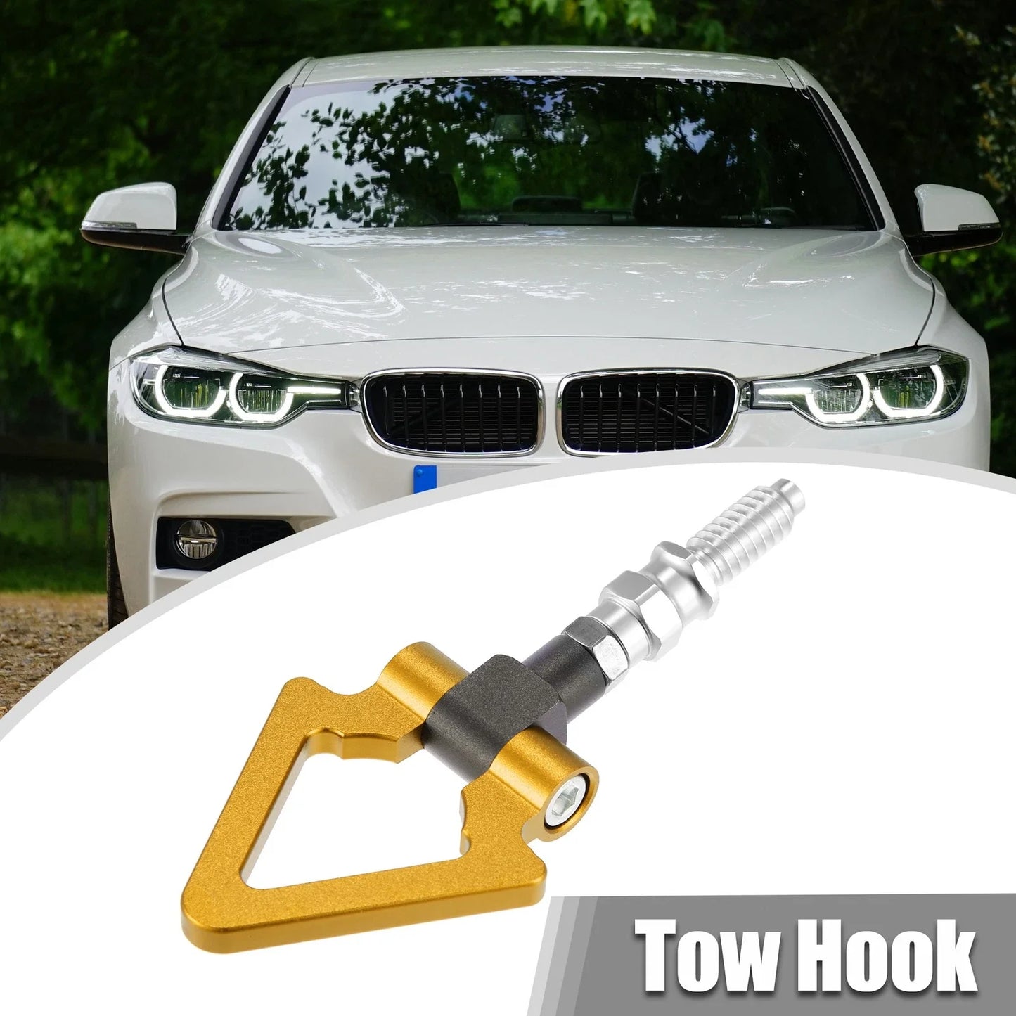 Screw-On Tow Hook Triangle Ring for BMW 3 Series Z3 Z4 Gold Tone