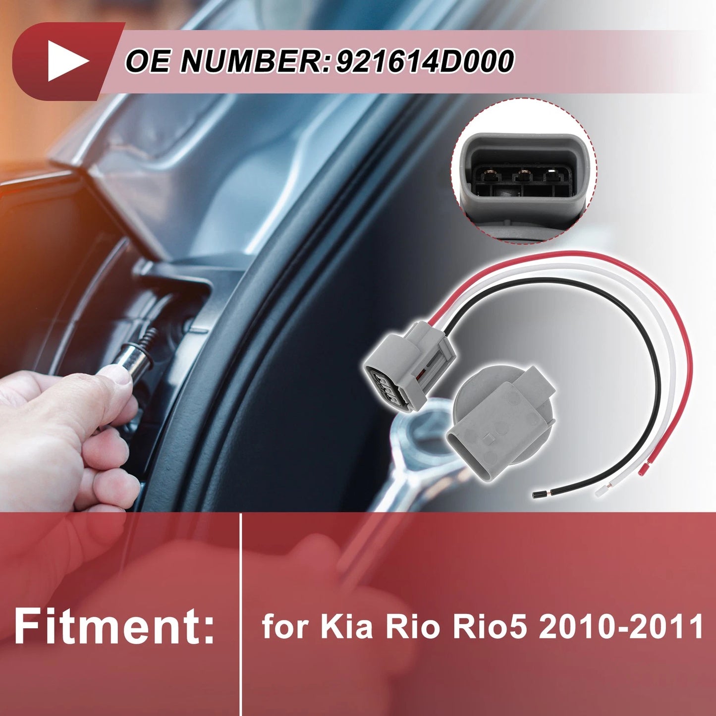 Set of 1 Front Turn Signal Light Socket Wiring for Kia Rio Rio5 (2010–2011) No. 921614D000