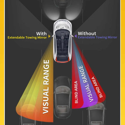 1 Pair Chrome Extendable Towing Mirrors for Toyota Landcruiser 200 No Indicator