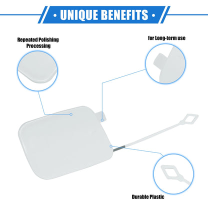 Pair Rear Tow Hook Eye Hole Cover Caps for BMW X5 (2016–2018) White Plastic