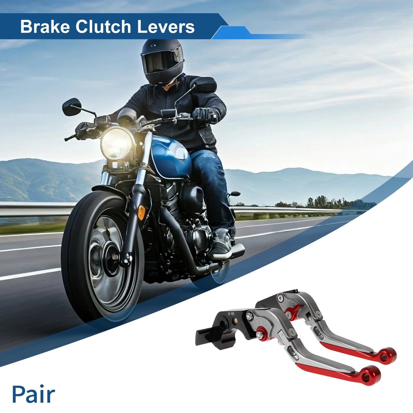 Adjustable Brake Clutch Levers for Kawasaki ZX14R (2006–2023) Titanium Red