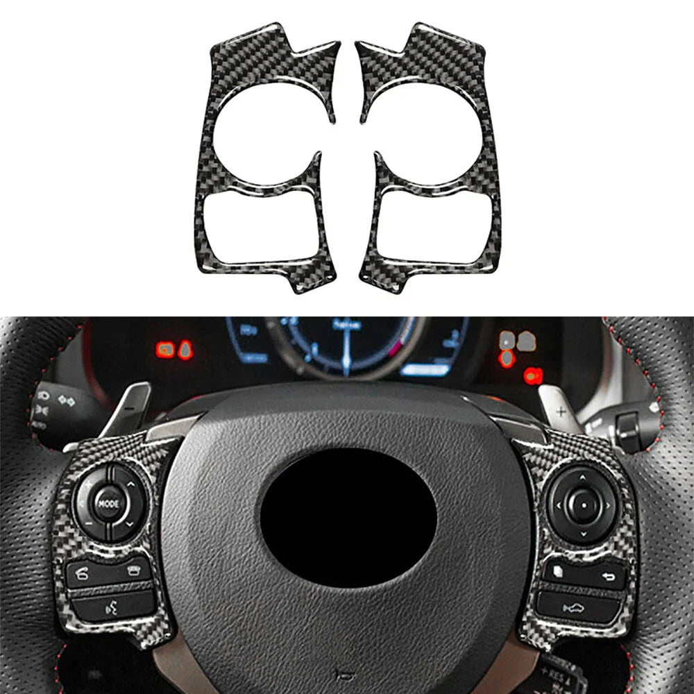 Carbon Fiber Steering Wheel Button Trims for Lexus IS250 IS300 IS350 (2014-2017)