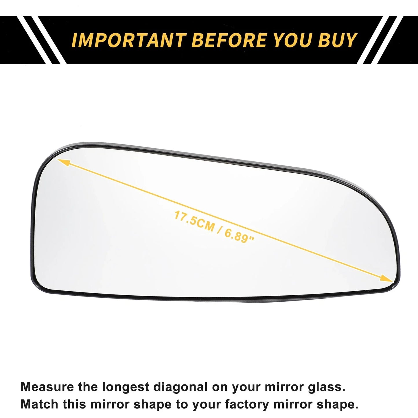Left Mirror Glass Replacement for Dodge Ram 1500 (2010-2023)