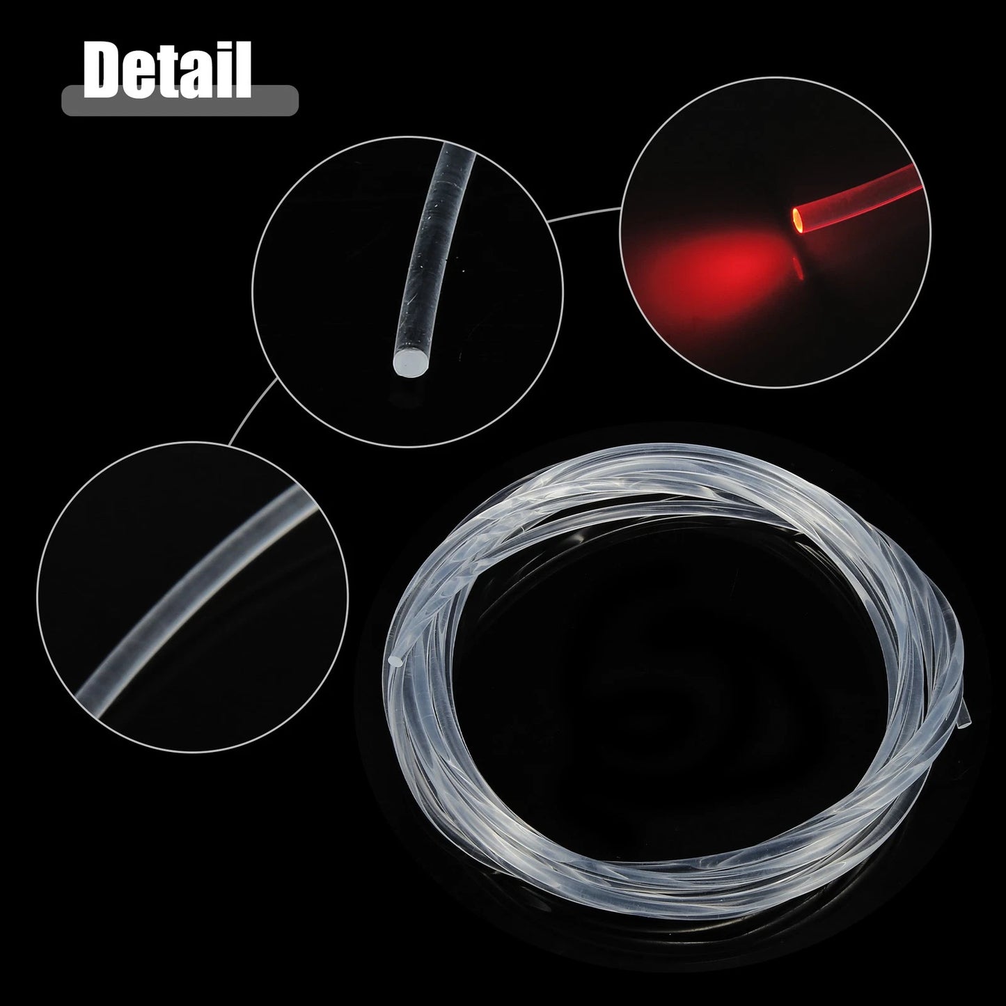5m Glow Optic Fiber Cable for Universal Car Light Decor (0.20")