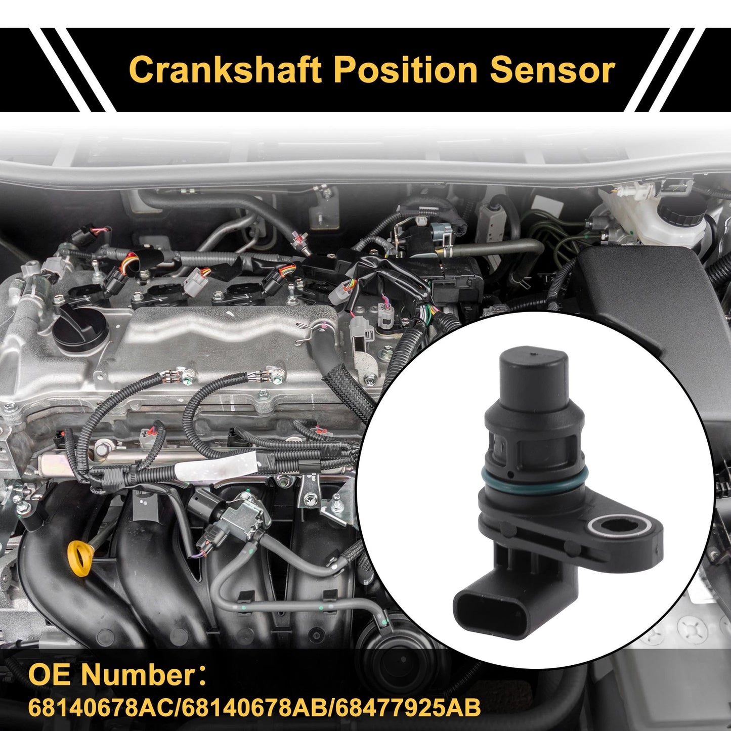 1 Pc Crankshaft Position Sensor No.68140678AC for Ram 1500 (2013–2024)