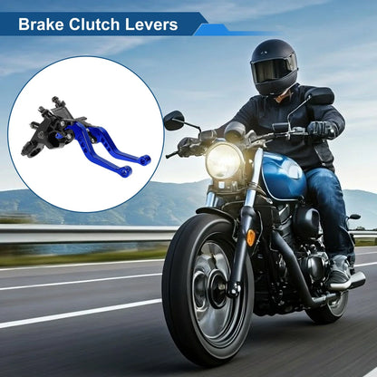 Adjustable Short Brake Clutch Levers for Honda - Solid Blue