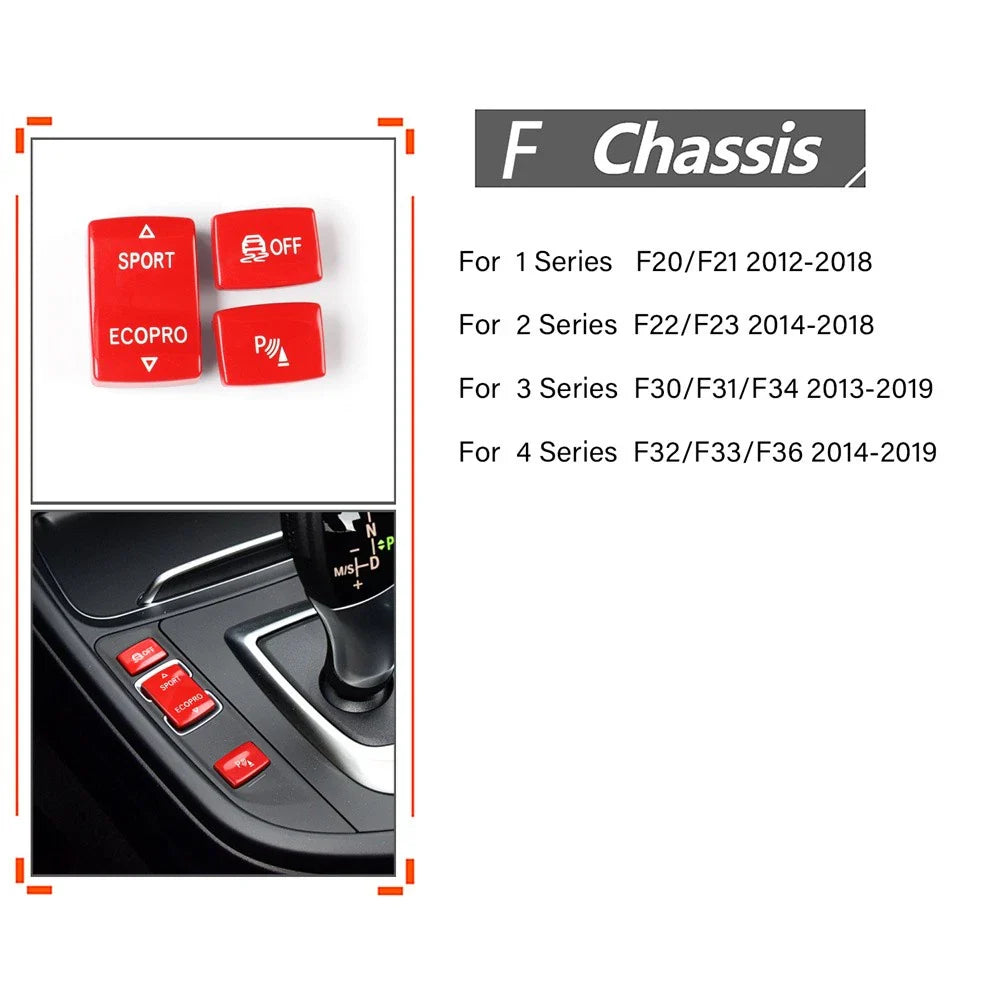 Auto Gear Shift Panel Side Button Cover Trim for BMW 1 2 3 4 Series (2012-2020)