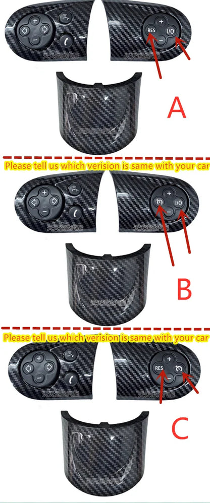 Multifunction Carbon Steering Wheel Switch Button Trim Cap for MINI Cooper