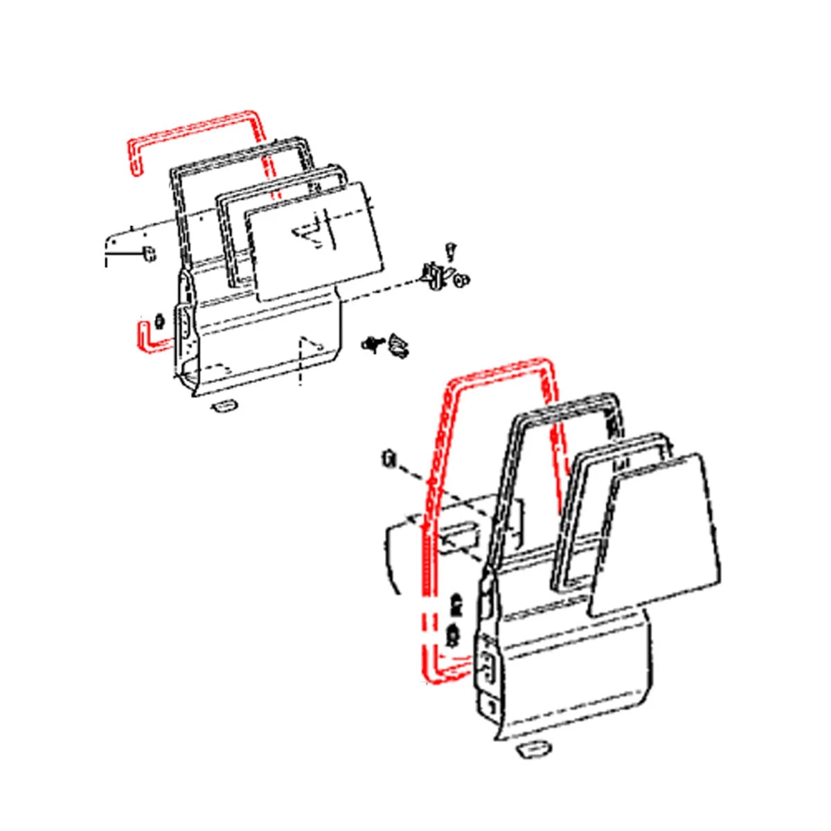 Set of 2 Door Weatherstrips for Toyota Land Cruiser (1990–2021)