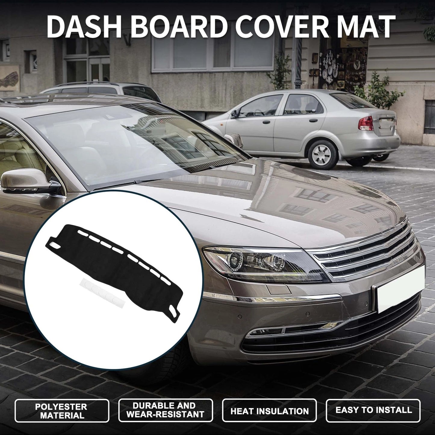 Dashboard Cover Mat for Volkswagen T-ROC (2018–2023) Sun Protector Black