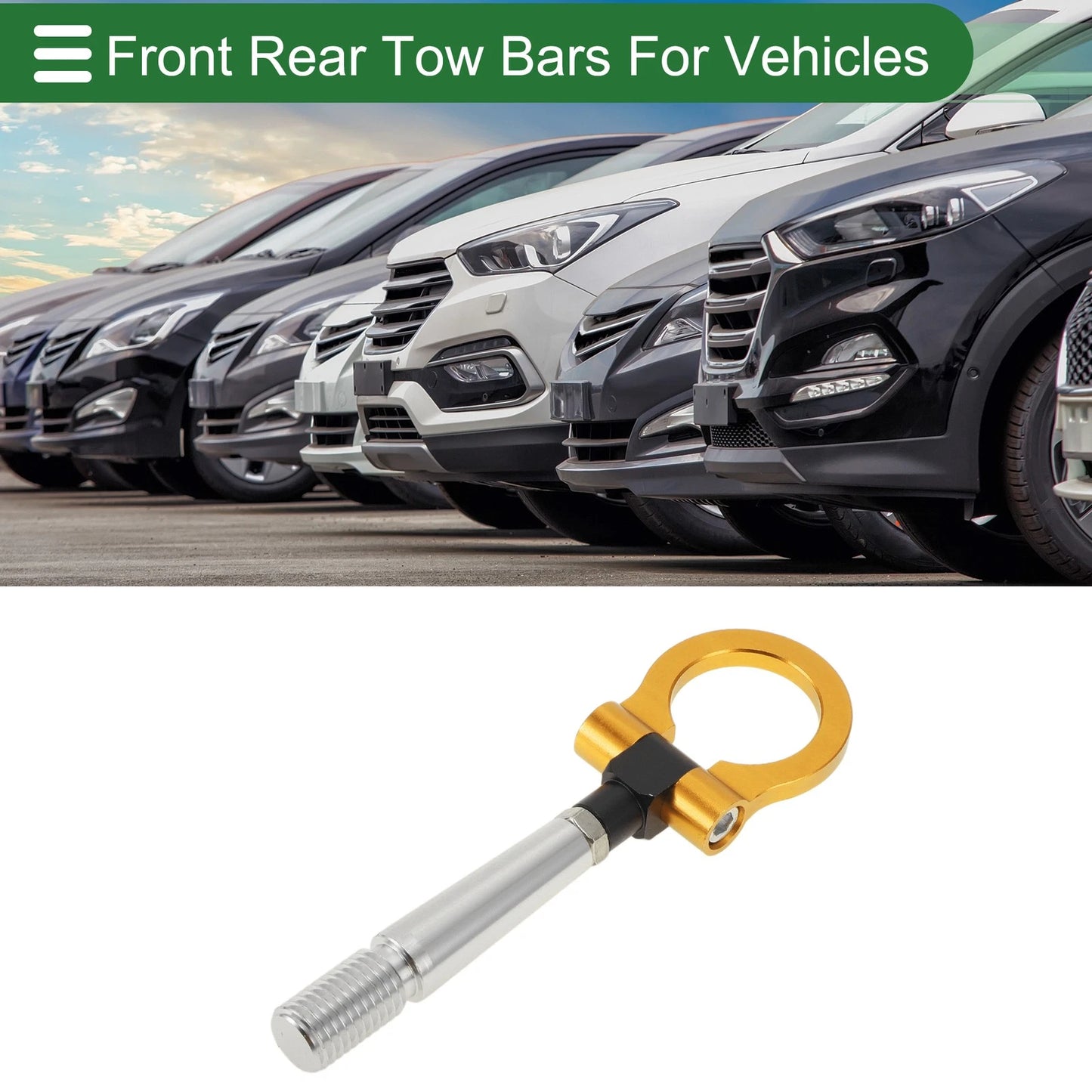 Tow Hook for Mitsubishi Lancer EX (2007–2012) 23.6mm Aluminum Alloy Gold Tone