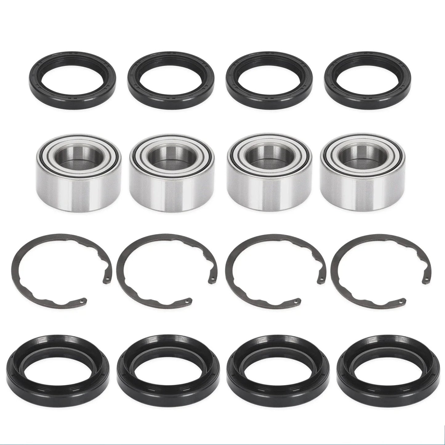 4x Front/Rear Bearing w/Circlip for Kawasaki Bayou 300 400 Prairie 300 400 (1990–2006)