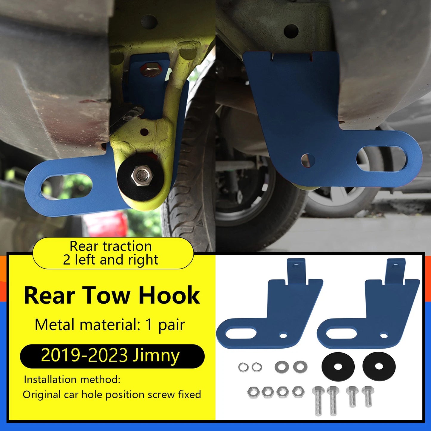 2PCS Rear Trailer Hitch for Suzuki Jimny JB64W JB74 (2019–2023) Blue