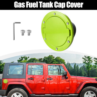 Green Aluminum Alloy Gas Fuel Tank Cap Cover for Jeep Wrangler (2007–2017)
