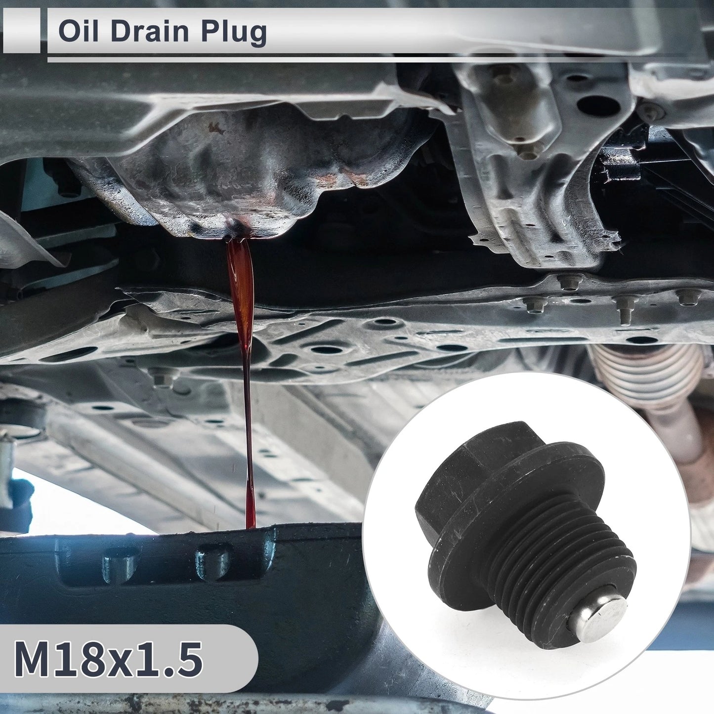 Set of 1 M18x1.5 Engine Oil Drain Plug with Gasket for Car Motorcycle