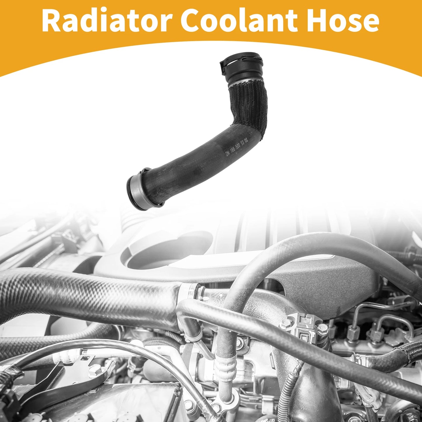Radiator Coolant Hose for Mercedes-Benz GL550 (2013–2016) A1665005300 Black
