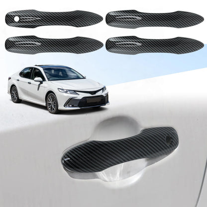 Door Handle Cover Protector for Toyota Camry Corolla (2019–2025) Carbon Fiber Black