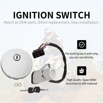 Ignition Switch and Fuel Gas Cap Key Set for Kawasaki EN500 Vulcan 500 (2001–2009)