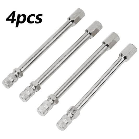 4pcs Tyre Wheel Valve Extension Extender Cap Metal Stem for Auto Car Truck