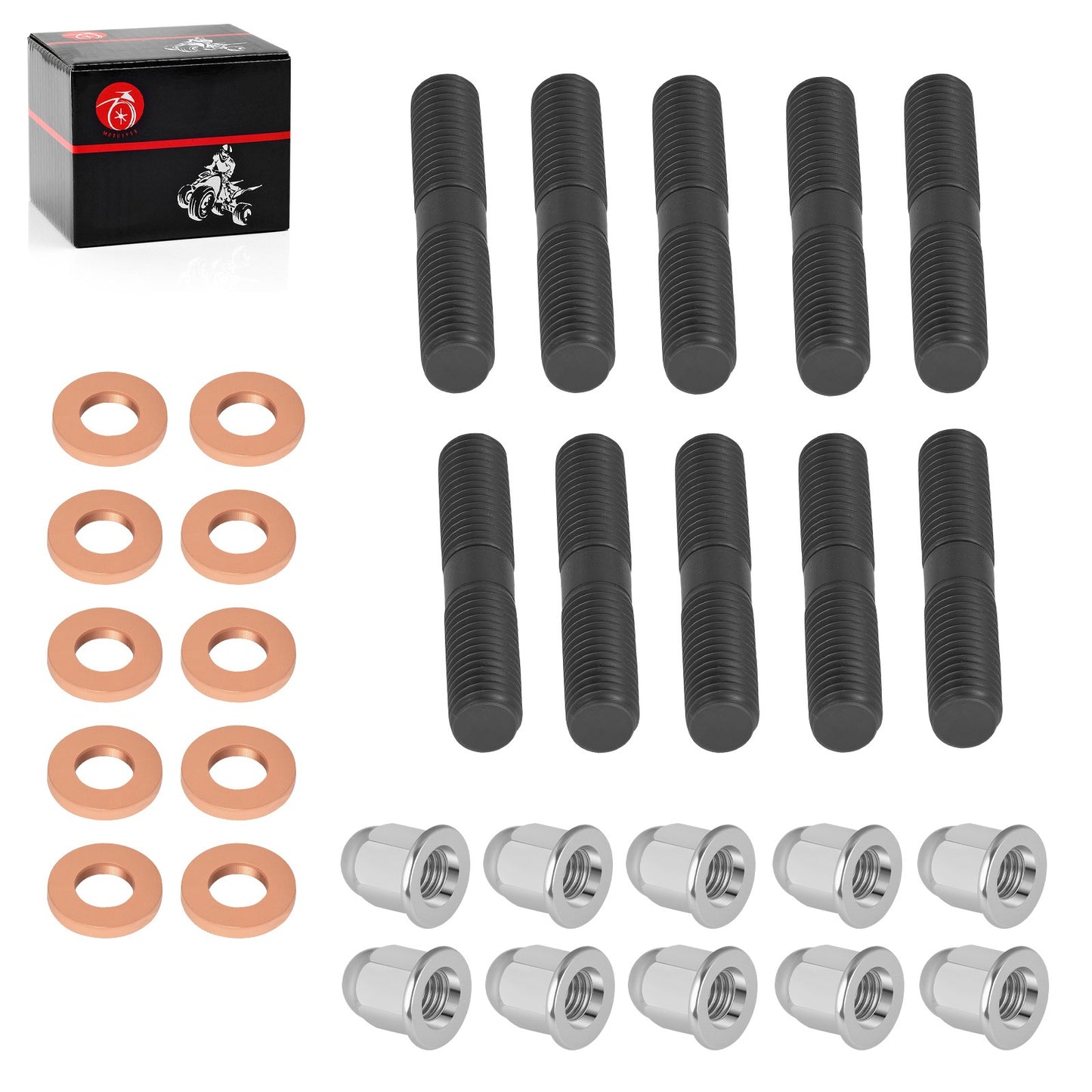 Cylinder Head Acorn Nuts Washers Studs Rebuild Kit for Yamaha 350 (1987–2006)