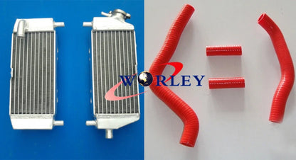 Aluminum Radiator for Kawasaki KX125 (2003–2008) with Blue Hose