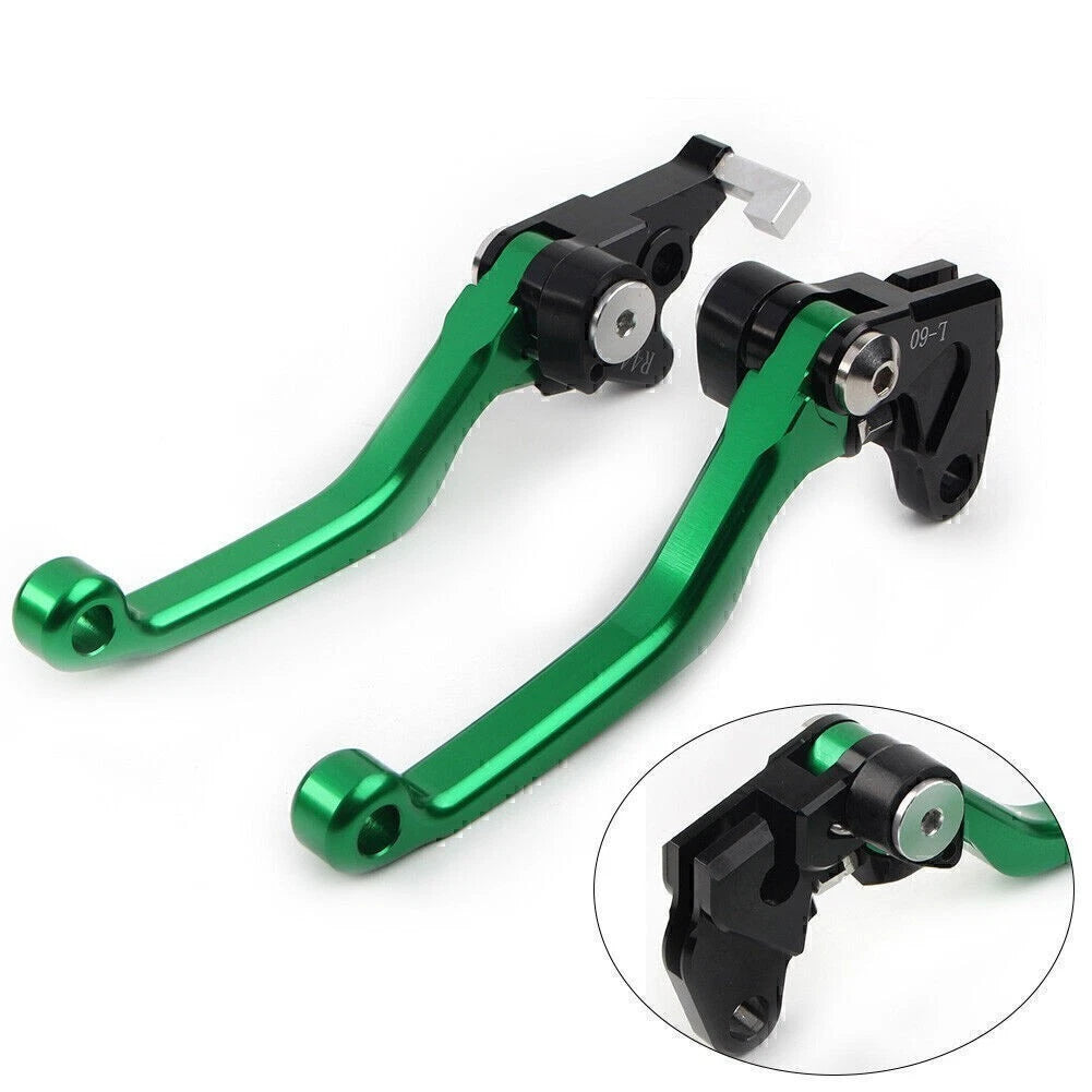 Pivot Dirt Clutch Brake Levers for Kawasaki KLX250 D-Tracker (1993–1997) Green