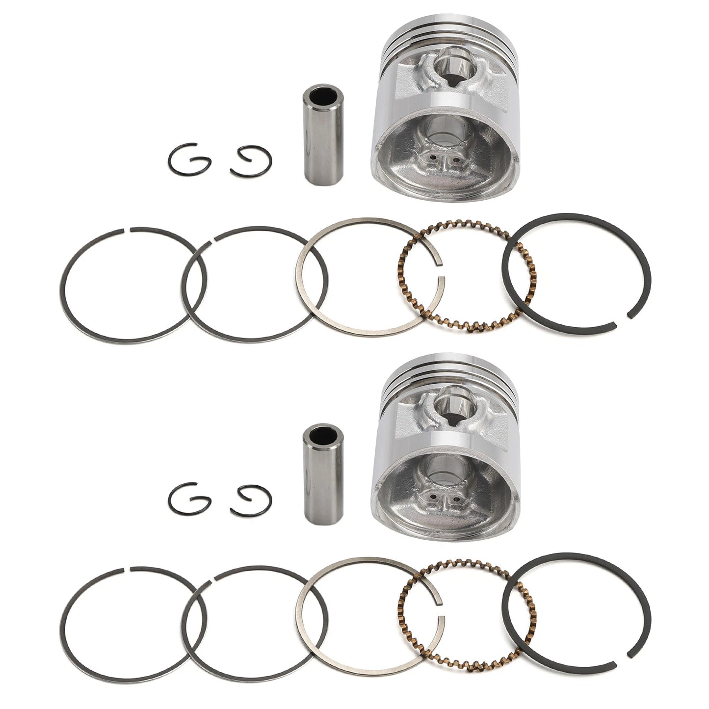 2pcs Finished Piston Kit 44.50mm for Honda CA125 CM125 CD125T CBT125 (1982–1999)